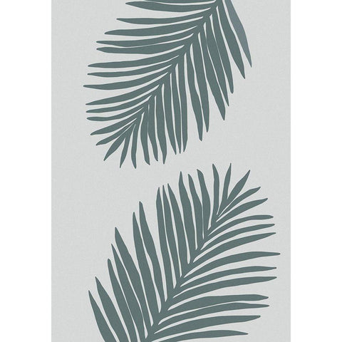 Palm Leaf Color Matched 02 Black Modern Wood Framed Art Print with Double Matting by 1x Studio