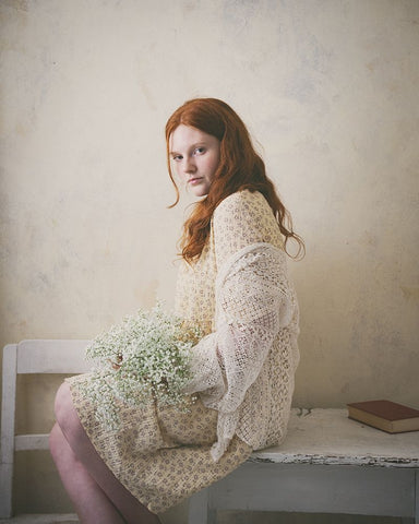 Elena White Modern Wood Framed Art Print with Double Matting by Kurz, Christian