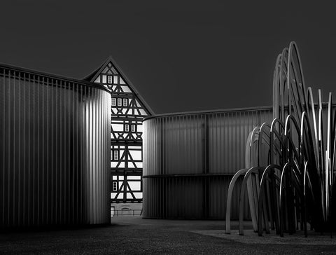 Contrasts White Modern Wood Framed Art Print with Double Matting by Auerbach, Markus