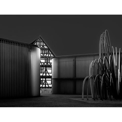 Contrasts Black Modern Wood Framed Art Print by Auerbach, Markus