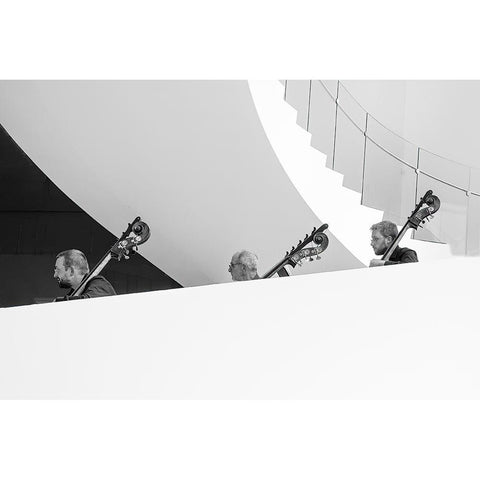 Trio Black Modern Wood Framed Art Print by Groleau, Michel