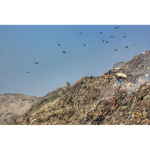 Child Hard Work White Modern Wood Framed Art Print by Amdad Hossain, Muhammad