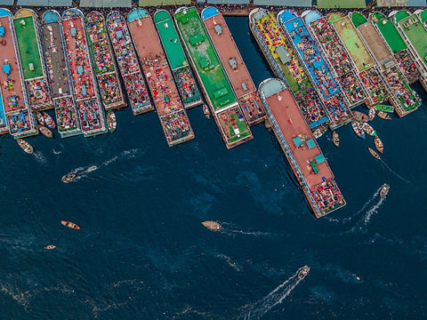 Untitled White Modern Wood Framed Art Print with Double Matting by Alam Khan, Rakibul