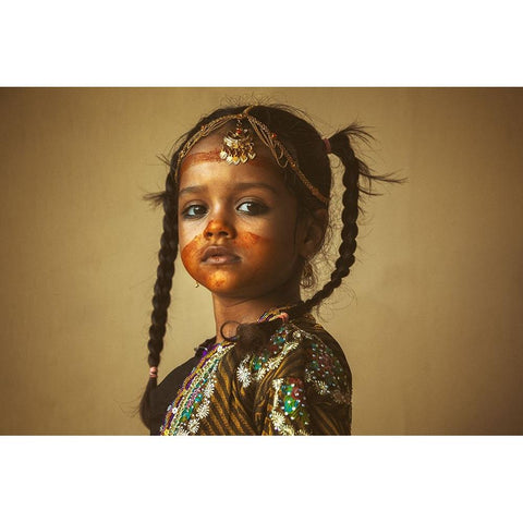 Look At A Girl Black Modern Wood Framed Art Print with Double Matting by Al Maashari, Ziyad
