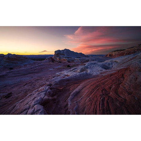 White Pocket In Arizona Gold Ornate Wood Framed Art Print with Double Matting by Huang, Johnson