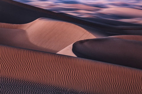 The Art Of Sand And Wind White Modern Wood Framed Art Print with Double Matting by Qiu, Jenny