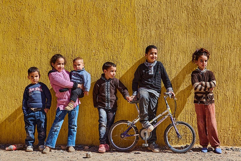 Class Photo White Modern Wood Framed Art Print with Double Matting by Hershkovitz, Avital