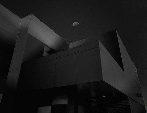 The Faculty Building White Modern Wood Framed Art Print with Double Matting by Fu, Molly