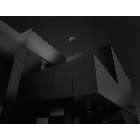 The Faculty Building Black Modern Wood Framed Art Print by Fu, Molly