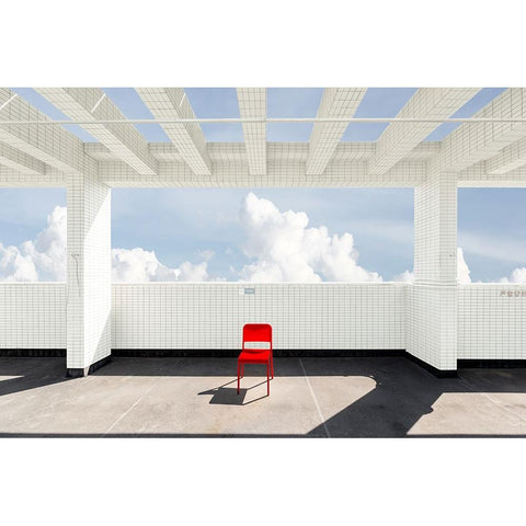 Alone Time White Modern Wood Framed Art Print by Guan, Xiaopeng