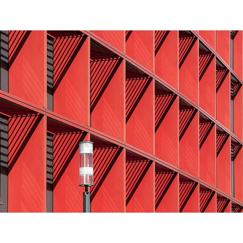 Street Lamp Black Modern Wood Framed Art Print with Double Matting by Bauer, Andreas