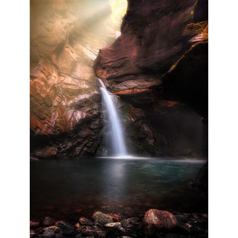 Meanders Black Modern Wood Framed Art Print with Double Matting by Giani, Cristiano