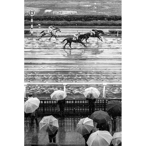 Urawa Horse Racing (2018) Black Modern Wood Framed Art Print with Double Matting by Hasegawa, Takashi