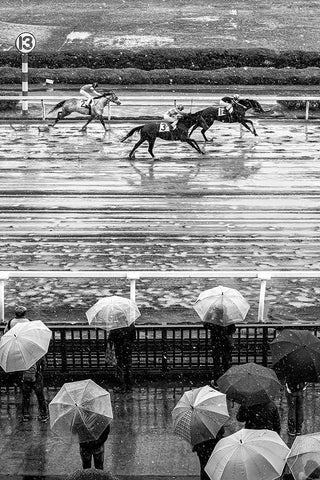 Urawa Horse Racing (2018) Black Ornate Wood Framed Art Print with Double Matting by Hasegawa, Takashi