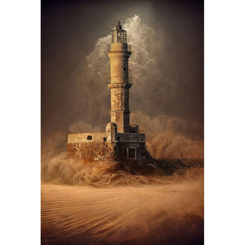DesertLighthouse Black Modern Wood Framed Art Print by Egger, Marcel