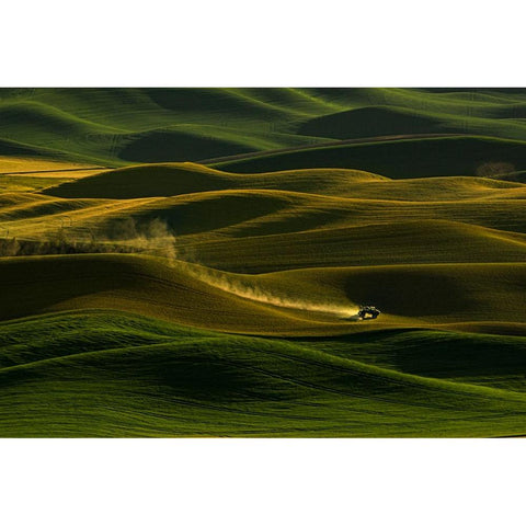 Palouse Wheat Fields Black Modern Wood Framed Art Print by Dickau, Kristel