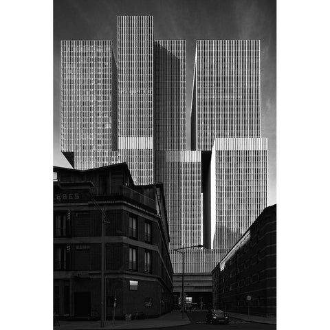 De Rotterdam Black Modern Wood Framed Art Print with Double Matting by Echteld, Michael
