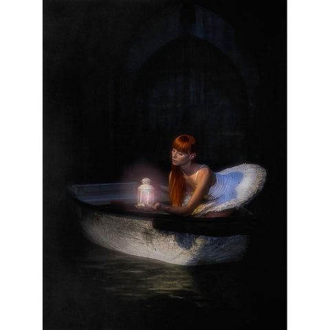The Light From The Darkness Black Modern Wood Framed Art Print with Double Matting by Raskin, Moris