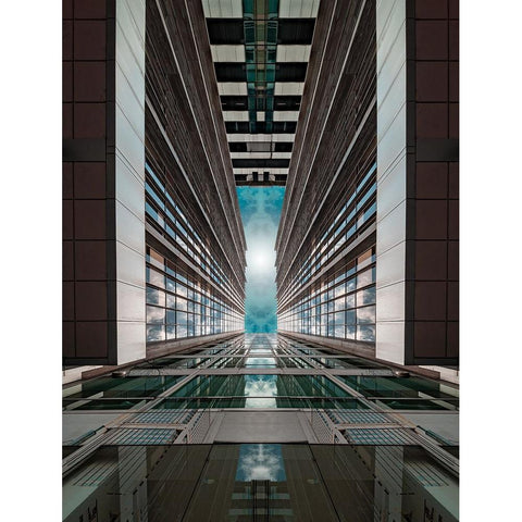 Subterfuge Black Modern Wood Framed Art Print with Double Matting by Chiodo, David