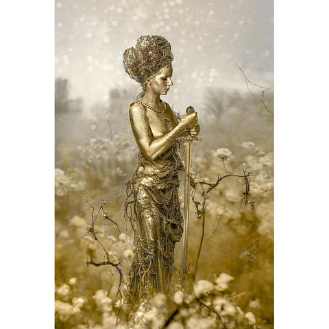 Goldennature Black Modern Wood Framed Art Print by Egger, Marcel