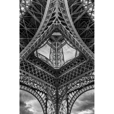 French Scaffolding Black Modern Wood Framed Art Print with Double Matting by Stampfli, Craig