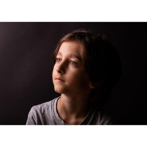 Mihai White Modern Wood Framed Art Print by Watkins, Carmen