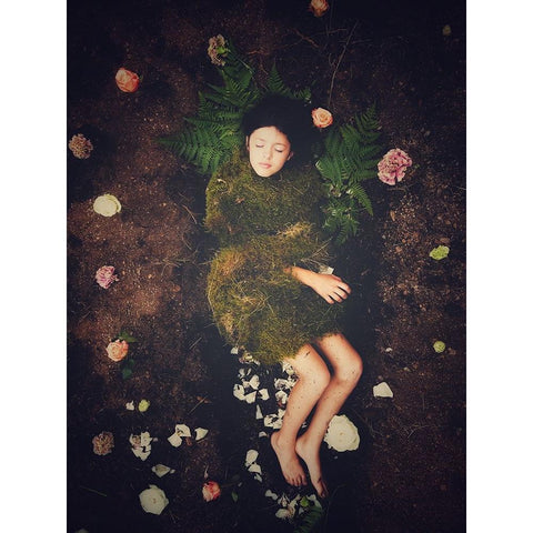 It Starts In The Woods Black Modern Wood Framed Art Print with Double Matting by Margau, Delphine