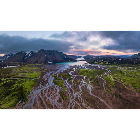 Highland Landscape Black Modern Wood Framed Art Print by Bian, James