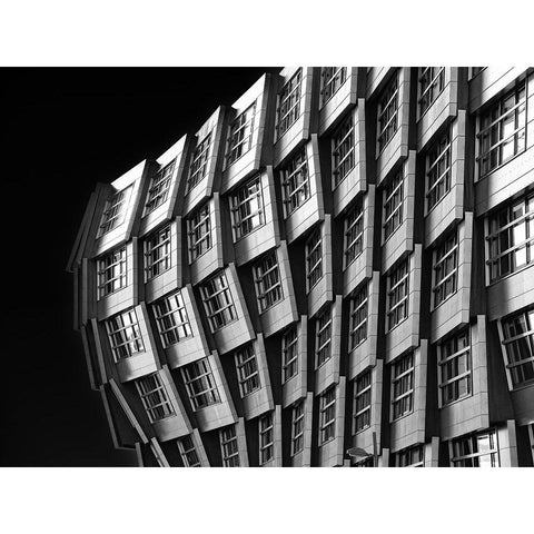 The Wave Black Modern Wood Framed Art Print with Double Matting by Koer, Jaap