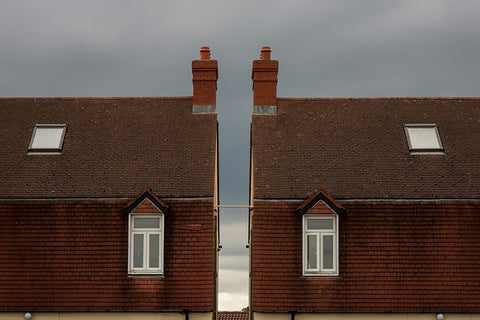 Twins White Modern Wood Framed Art Print with Double Matting by Kozuh, Primoz