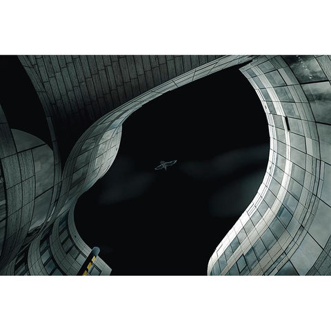 Open Space Black Modern Wood Framed Art Print by Ruckert, Stephan