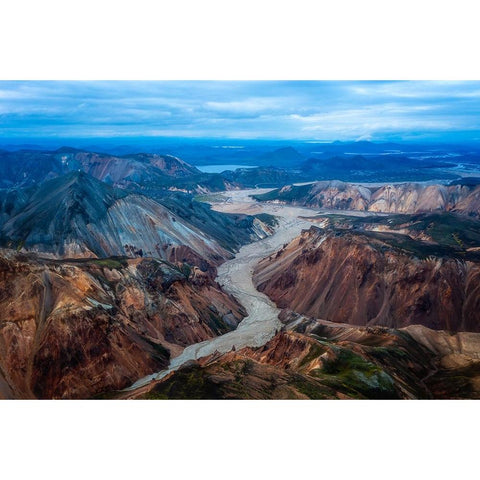 Landmannalaugar White Modern Wood Framed Art Print by Bian, James