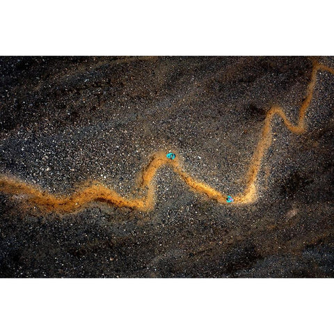 Stock Chart -- Aerial Abstract Of A Hiking Trail Black Modern Wood Framed Art Print by Bian, James