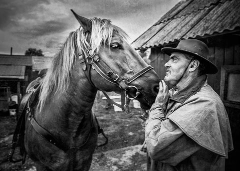 Real Feelings White Modern Wood Framed Art Print with Double Matting by Girmencea, Robert