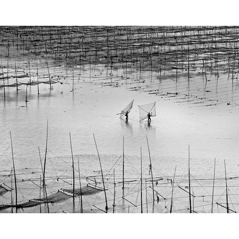 Catching Small Shrimp 2 Gold Ornate Wood Framed Art Print with Double Matting by Muliani Hartojo, Angela