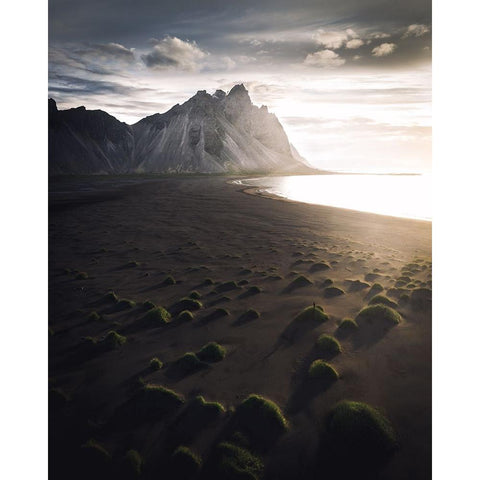 Stokksnes Black Modern Wood Framed Art Print by Ziomek, Witold