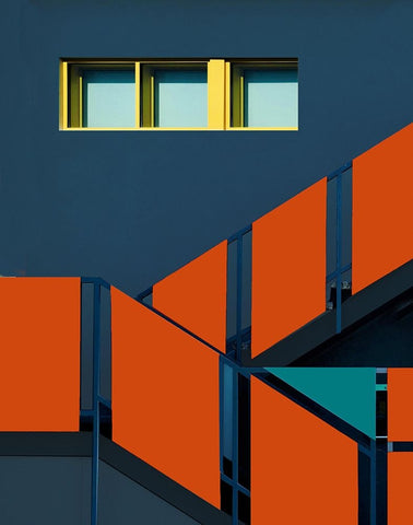 Facade - Downtown Los Angeles California White Modern Wood Framed Art Print with Double Matting by Orbach, Arnon