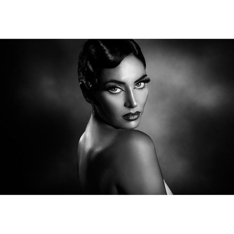 Rossella 3 Black Modern Wood Framed Art Print with Double Matting by Tambe, Peppe