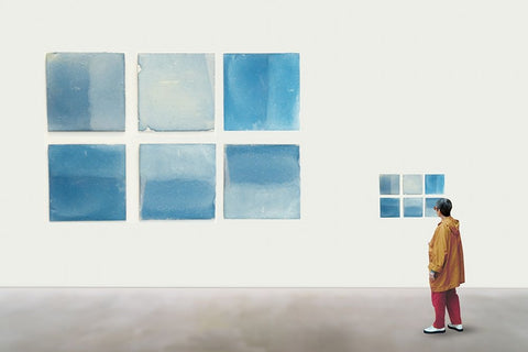 A Love For Small Things White Modern Wood Framed Art Print with Double Matting by Vangindertael (Lagrange), Luc