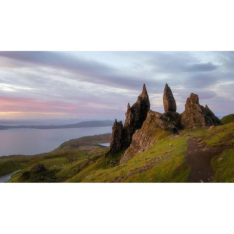Old Man Storr-Scotland Black Modern Wood Framed Art Print with Double Matting by Simon, Ricky