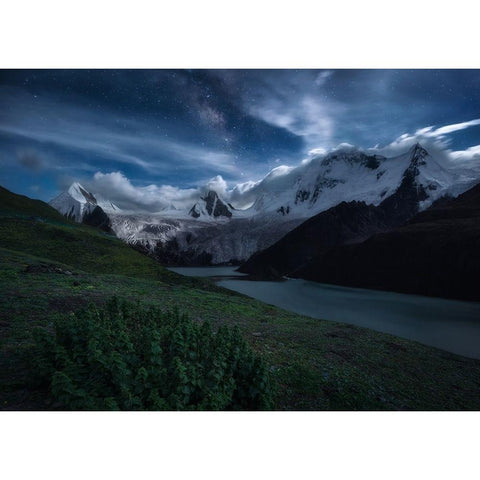 Tibet. White Modern Wood Framed Art Print by Jin, Bihuan