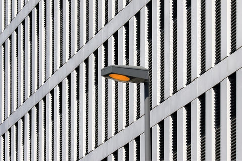 Wall Patterns And Lamp Black Ornate Wood Framed Art Print with Double Matting by Hawerkamp, Hans-Wolfgang