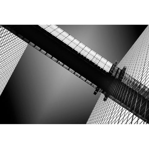 Diagonal Crossing White Modern Wood Framed Art Print by Van Son, Greetje