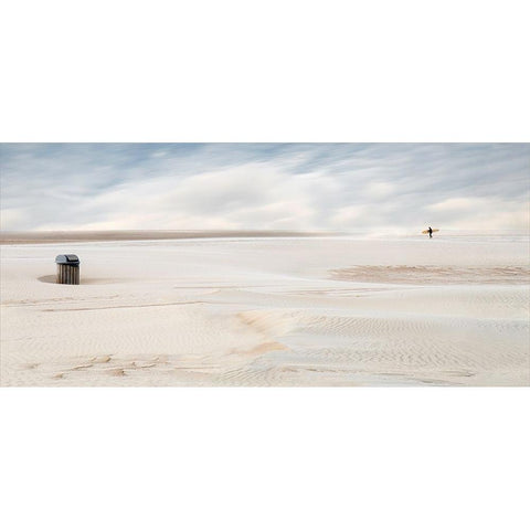 Lonely Surfer Black Modern Wood Framed Art Print by Claes, Gilbert