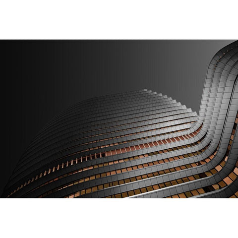 The Wave Black Modern Wood Framed Art Print with Double Matting by Endermann, Rolf