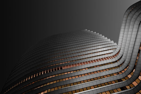 The Wave White Modern Wood Framed Art Print with Double Matting by Endermann, Rolf