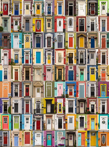 Jellybean Doors Black Ornate Wood Framed Art Print with Double Matting by Xu, Tony