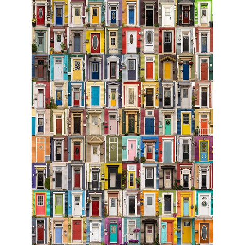 Jellybean Doors White Modern Wood Framed Art Print by Xu, Tony