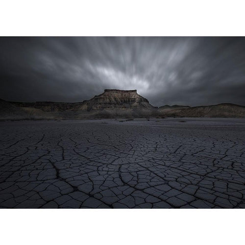 Dry Land Black Modern Wood Framed Art Print with Double Matting by Deng, Larry