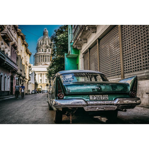 Havana Street White Modern Wood Framed Art Print by Morishige, Koji